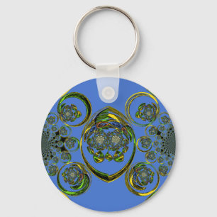 Bekijk mijn blauwe curves sleutelhanger