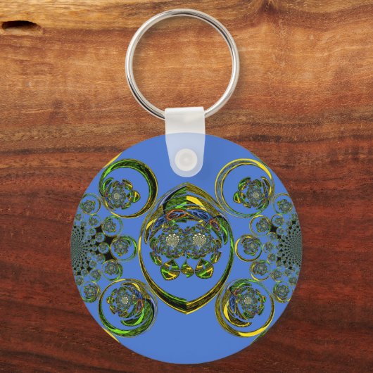 Bekijk mijn blauwe curves sleutelhanger (Voorkant)