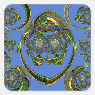 Bekijk mijn blauwe curves vierkante sticker