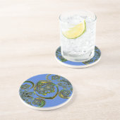 Bekijk mijn blauwe curves zandsteen onderzetter (Zijkant)