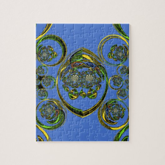 Bekijk mijn blauwe rondingen legpuzzel (Verticaal)