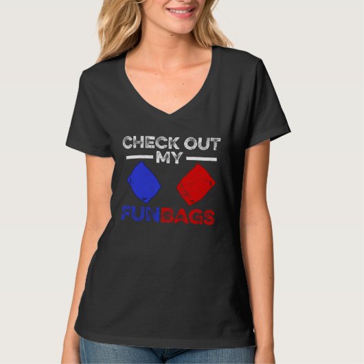 Bekijk Mijn Leuke Zakken Cornhole T-shirt (Voorkant)