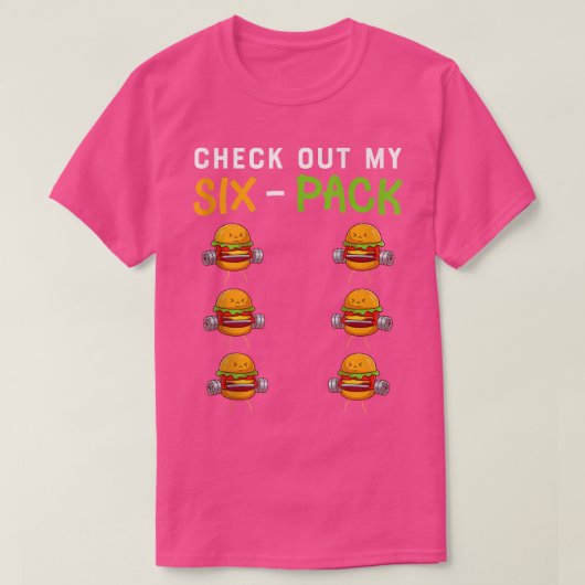 Bekijk mijn Si Pack Funny Burger Abs Workout T-shirt (Design voorkant)