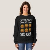 Bekijk mijn Six Pack Burger Cheeseburger Graphic Trui (Voorkant volledig)
