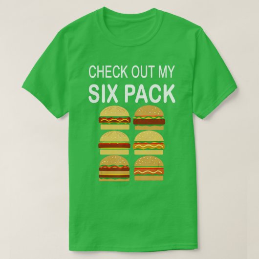 Bekijk mijn Six Pack Burger Funny Cheeseburger T-shirt (Design voorkant)