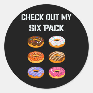 Bekijk mijn Six Pack Donut Gym Humor T-shirt Funny Ronde Sticker