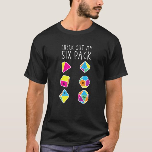 Bekijk mijn Six Pack Funny Dragons D20 Rpg Gamer T-shirt (Voorkant)