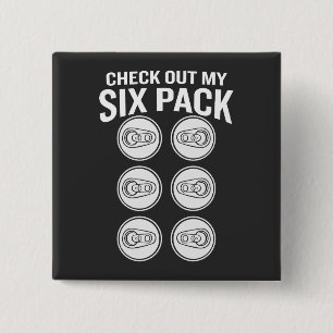 Bekijk mijn 'Six Pack Funny Fitness' Vierkante Button 5,1 Cm