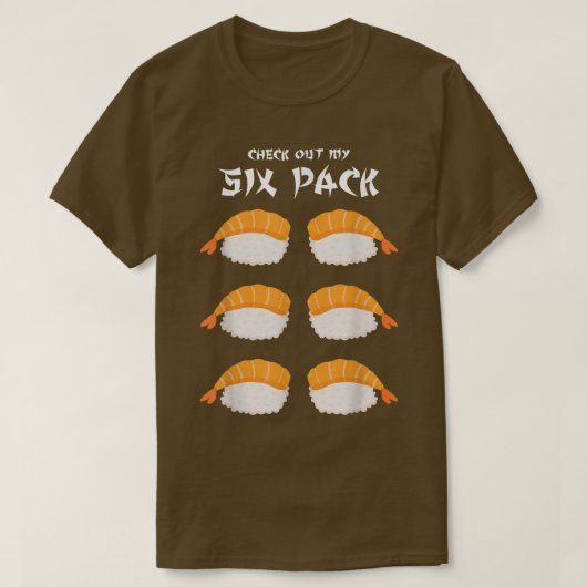 Bekijk mijn Six Pack Funny Sushi Lover Food Pun T-shirt (Design voorkant)