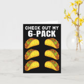 Bekijk mijn Six Pack Funny Taco Boxing Cinco De M Kaart (Gele Bloem)