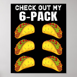 Bekijk mijn Six Pack Funny Taco Boxing Cinco De M Poster