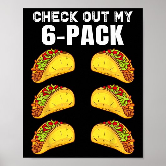 Bekijk mijn Six Pack Funny Taco Boxing Cinco De M Poster (Voorkant)