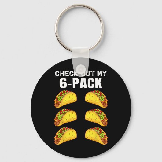 Bekijk mijn Six Pack Funny Taco Boxing Cinco De M Sleutelhanger (Voorkant)