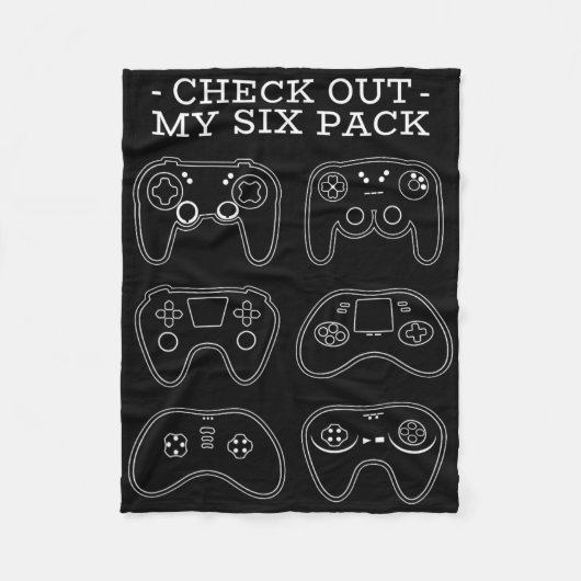 Bekijk mijn six pack - grappige gamer video game P Fleece Deken (Voorkant)