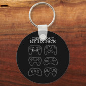 Bekijk mijn six pack - grappige gamer video game P Sleutelhanger (Voorkant)