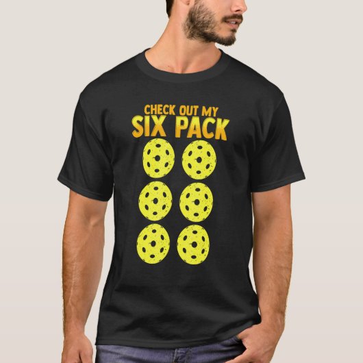 Bekijk mijn Six Pack Pickleball Player Sport T-shirt (Voorkant)