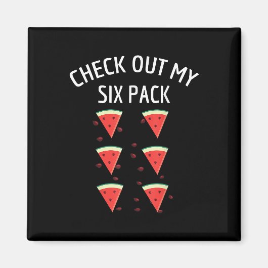 Bekijk mijn Six Pack Watermelon Fun Melon Shirt Magneet (Voorkant)