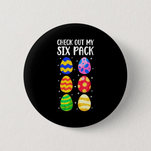 Bekijk mijn sixpack Funny Easter Egg Abs Workout Ronde Button 5,7 Cm (Voorkant)