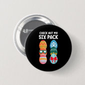 Bekijk mijn sixpack Funny Pasen Ei Abs Workout Ronde Button 5,7 Cm (Voorkant /achterkant)