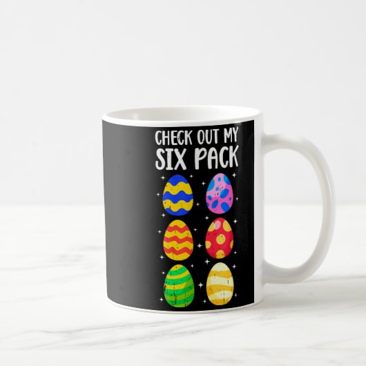 Bekijk mijn sixpack grap Pasen ei buikspieren work Koffiemok (Rechts)