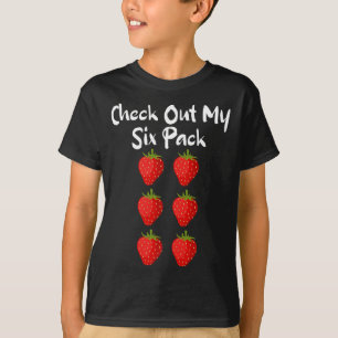 Bekijk mijn sixpack grappige aardbei sarcastisch t-shirt