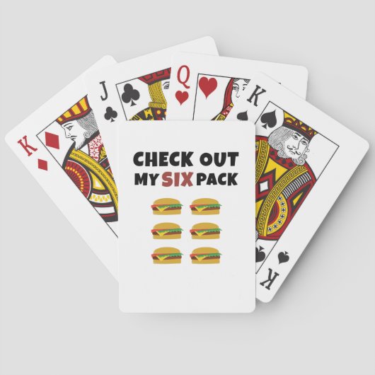 Bekijk mijn sixpack... van hamburgers pokerkaarten (Achterkant)