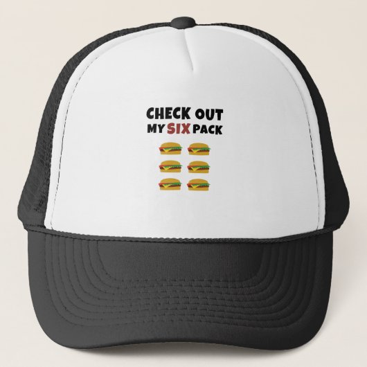 Bekijk mijn sixpack... van hamburgers trucker pet (Voorkant)