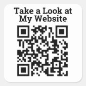 Bekijk mijn website Online QR Code Design Vierkante Sticker (Voorkant)