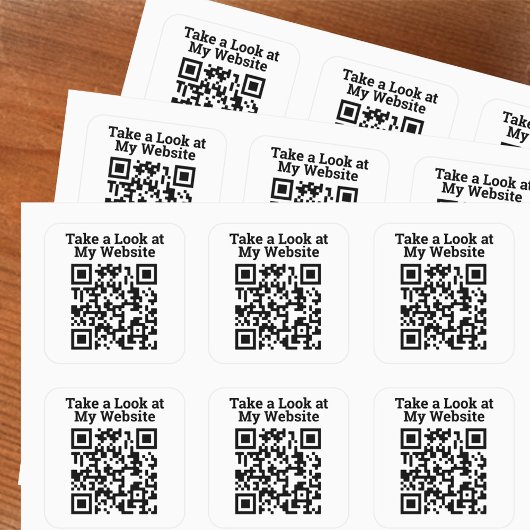 Bekijk mijn website online QR code groot Vierkante Sticker