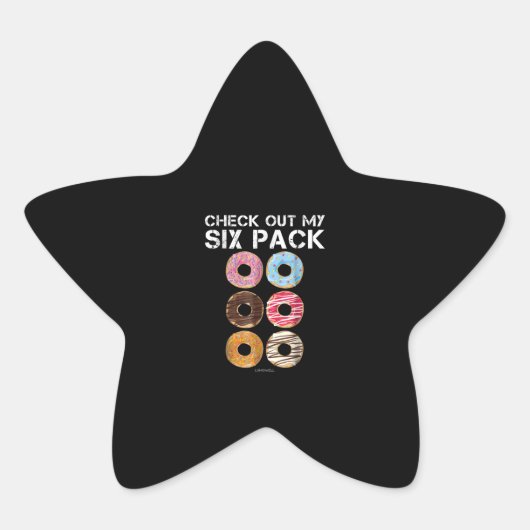 Bekijk mijn zes-pak donut - grappige gym ster sticker (Voorkant)