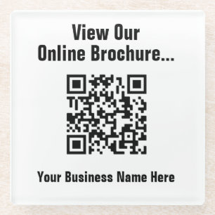 Bekijk online brochure via QR-code Glazen Onderzetter