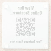 Bekijk online brochure via QR-code Glazen Onderzetter (Achterkant)