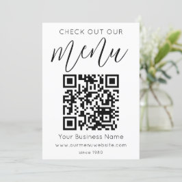 Bekijk ons menu QR Code Zwart Wit Chic Modern