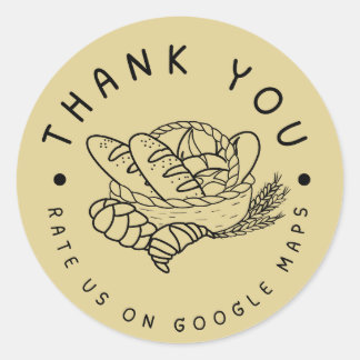 Bekijk ons op Google Bread Bakery Shop Hartelijk d Ronde Sticker