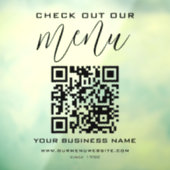 Bekijk onze menucode in zwart-wit chic modern ontw raamsticker (Vel 3)