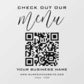 Bekijk onze menucode in zwart-wit chic modern ontw raamsticker (Vel)