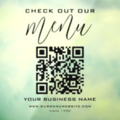 Bekijk onze menukaart QR-code zwart-wit chic moder Raamsticker (Vel 3)