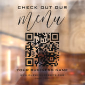Bekijk onze menukaart QR-code zwart-wit chic moder Raamsticker (Vel 2)
