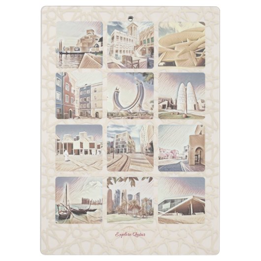 Bekijk Qatar Klembord (Achterkant)