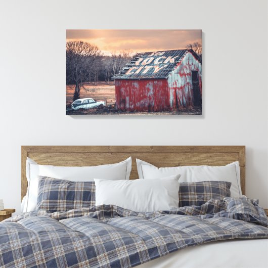 Bekijk Rock City - Prachtige Home kunstwerk Canvas Afdruk (Insitu (Slaapkamer))