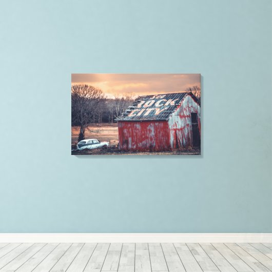 Bekijk Rock City - Prachtige Home kunstwerk Canvas Afdruk (Insitu (Houten vloer))