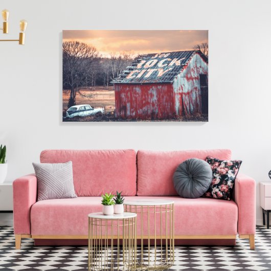 Bekijk Rock City - Prachtige Home kunstwerk Canvas Afdruk (Insitu (Woonkamer))