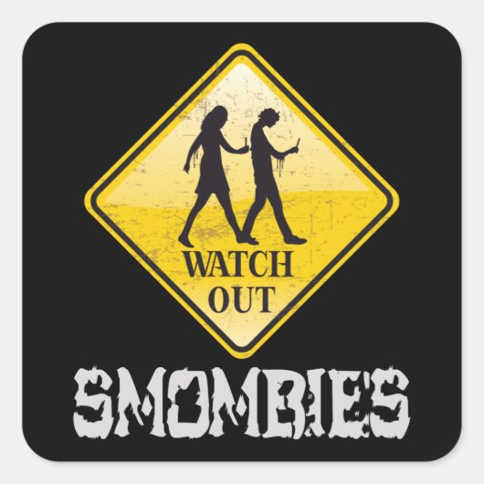 Bekijk Smombies Vierkante Sticker (Voorkant)
