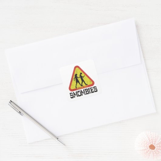Bekijk Smombies Vierkante Sticker (Envelop)