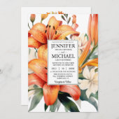 BEKIJK TERUG All-in-One Tiger Lily Wedding Invitat Kaart (Voorkant / Achterkant)
