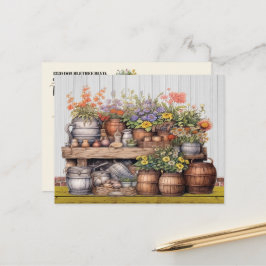 Bekijk terug - Floral Rustic Gardening Briefkaart
