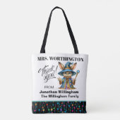 Bekijk terug - Gepersonaliseerd Teacher Canvas tas (Achterkant)