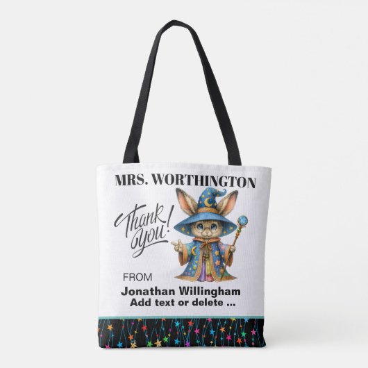 Bekijk terug - Versie 2 - Gepersonaliseerd Teacher Tote Bag (Achterkant)