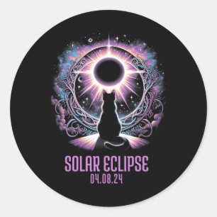 Bekijk totale zonsverduistering Apr 8 2024 Astrono Ronde Sticker