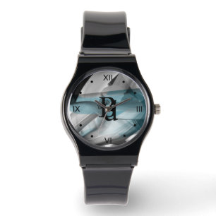 Bekijk Trend Abstract Art Blue Ocean Horloge